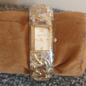 Michael Kors Gold and Clear Chain Watch MK 4141 Unique Piece